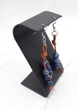 Load image into Gallery viewer, Leather and Sodalite Bead Earrings
