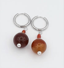 Load image into Gallery viewer, Amber Color Quartzite Huggie Earrings