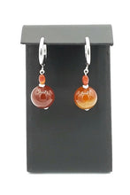 Load image into Gallery viewer, Amber Color Quartzite Huggie Earrings