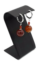 Load image into Gallery viewer, Amber Color Quartzite Huggie Earrings