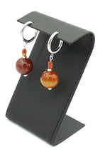 Load image into Gallery viewer, Amber Color Quartzite Huggie Earrings
