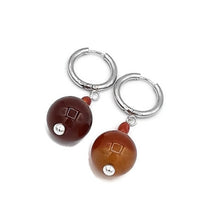 Load image into Gallery viewer, Amber Color Quartzite Huggie Earrings