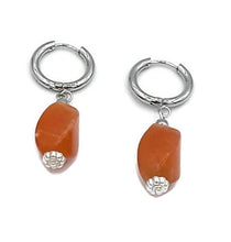 Load image into Gallery viewer, Apricot Color Quartzite Huggie Earrings