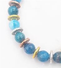 Load image into Gallery viewer, Blue Agate Bead Stretch Bracelet