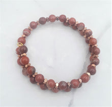 Load image into Gallery viewer, Brecciated Jasper Memory Wire Wrap Bracelet