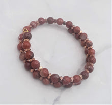 Load image into Gallery viewer, Brecciated Jasper Memory Wire Wrap Bracelet