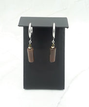 Load image into Gallery viewer, Coffee Color Cylinder Quartzite Huggie Earrings