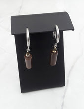 Load image into Gallery viewer, Coffee Color Cylinder Quartzite Huggie Earrings
