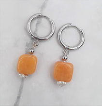Load image into Gallery viewer, Butterscotch Color Quartzite Huggie Earrings