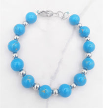 Load image into Gallery viewer, Turquoise Color Calcite Bead Bracelet