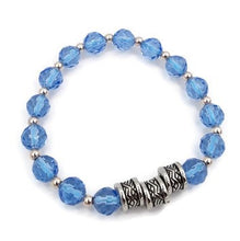 Load image into Gallery viewer, Crystal Blue Glass Bead Stretch Bracelet