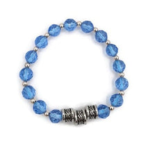 Load image into Gallery viewer, Crystal Blue Glass Bead Stretch Bracelet