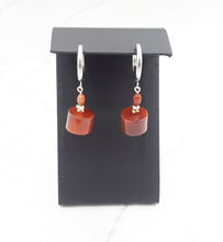 Load image into Gallery viewer, Cylinder Shape Quartzite Huggie Earrings