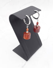 Load image into Gallery viewer, Cylinder Shape Quartzite Huggie Earrings