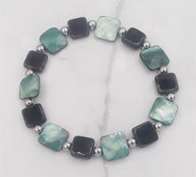 Load image into Gallery viewer, Czech Glass Bead & Stainless Steel Bead Stretch Bracelet