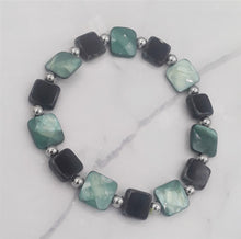 Load image into Gallery viewer, Czech Glass Bead & Stainless Steel Bead Stretch Bracelet
