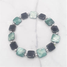 Load image into Gallery viewer, Czech Glass Bead & Stainless Steel Bead Stretch Bracelet