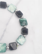 Load image into Gallery viewer, Czech Glass Bead & Stainless Steel Bead Stretch Bracelet