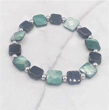 Load image into Gallery viewer, Czech Glass Bead & Stainless Steel Bead Stretch Bracelet