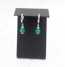 Load image into Gallery viewer, Emerald Color Quartzite Huggie Earrings