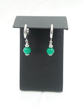 Load image into Gallery viewer, Emerald Color Quartzite Huggie Earrings