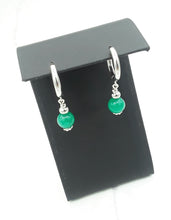 Load image into Gallery viewer, Emerald Color Quartzite Huggie Earrings