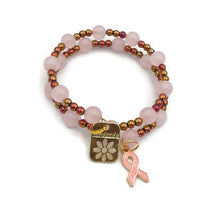 Load image into Gallery viewer, Rose Quartz and Hematine Memory Wire Wrap Bracelet
