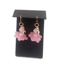 Load image into Gallery viewer, Tutu Breast Cancer Awareness Earrings with Rose Quartz Beads