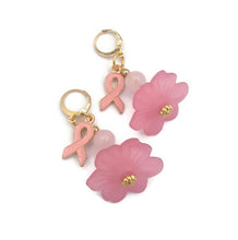 Load image into Gallery viewer, Tutu Breast Cancer Awareness Earrings with Rose Quartz Beads