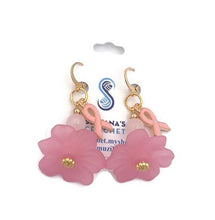 Load image into Gallery viewer, Tutu Breast Cancer Awareness Earrings with Rose Quartz Beads