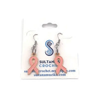 Load image into Gallery viewer, Rose Breast Cancer Awareness Earrings