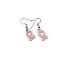 Load image into Gallery viewer, Lily Breast Cancer Awareness Earrings
