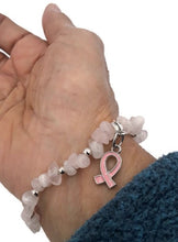 Load image into Gallery viewer, Rose Quartz Nugget Bead Stretch Bracelet