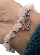 Load image into Gallery viewer, Rose Quartz Nugget Bead Stretch Bracelet
