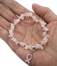 Load image into Gallery viewer, Rose Quartz Nugget Bead Stretch Bracelet