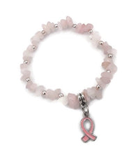 Load image into Gallery viewer, Rose Quartz Nugget Bead Stretch Bracelet