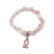 Load image into Gallery viewer, Rose Quartz Nugget Bead Stretch Bracelet