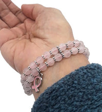Load image into Gallery viewer, Rose Quartz Double Strand Stretch Bracelet