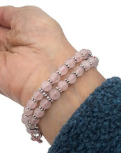 Load image into Gallery viewer, Rose Quartz Double Strand Stretch Bracelet