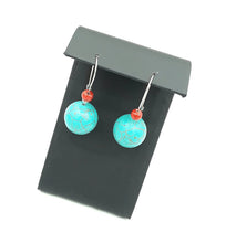 Load image into Gallery viewer, Turquoise Color & Red Ceramic Bead Earrings