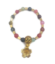Load image into Gallery viewer, Multi-Color Quenched Crackled Agate Stretch Bracelet