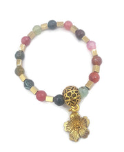 Load image into Gallery viewer, Multi-Color Quenched Crackled Agate Stretch Bracelet