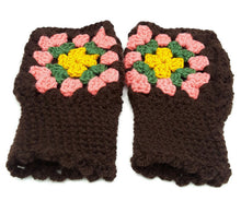 Load image into Gallery viewer, Garden Granny Square Fingerless Gloves
