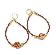 Load image into Gallery viewer, Brown Leather Hoop Earrings
