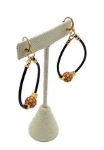 Load image into Gallery viewer, Black Leather Hoop Earrings