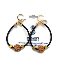 Load image into Gallery viewer, Black Leather Hoop Earrings