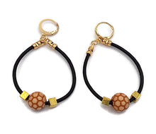 Load image into Gallery viewer, Black Leather Hoop Earrings