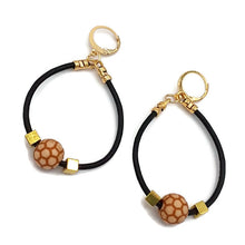 Load image into Gallery viewer, Black Leather Hoop Earrings