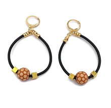 Load image into Gallery viewer, Black Leather Hoop Earrings