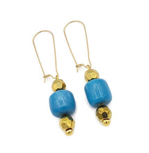 Load image into Gallery viewer, Turquoise Color Ceramic Bead Earrings